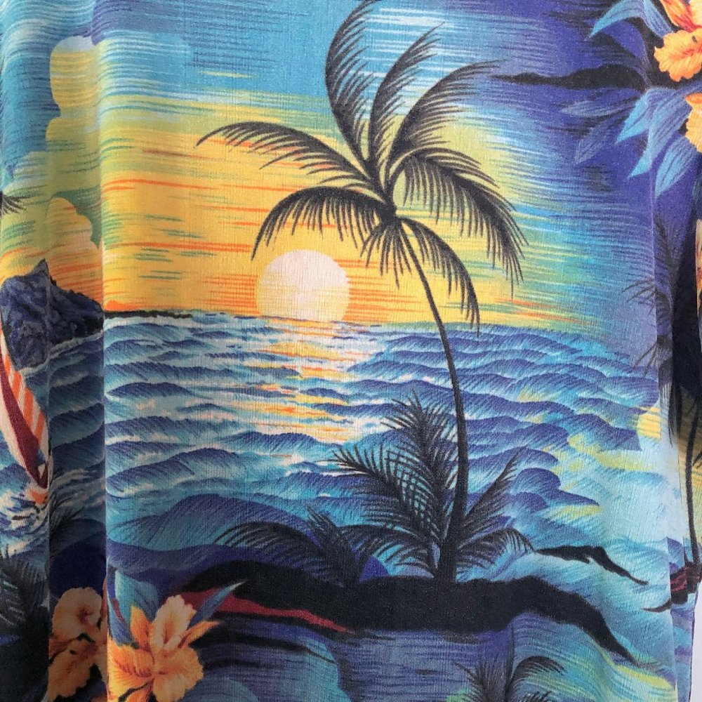 Late 90's Y2K Tropical Print Slinky Hawaiian Shirt - Picture 4 of 5